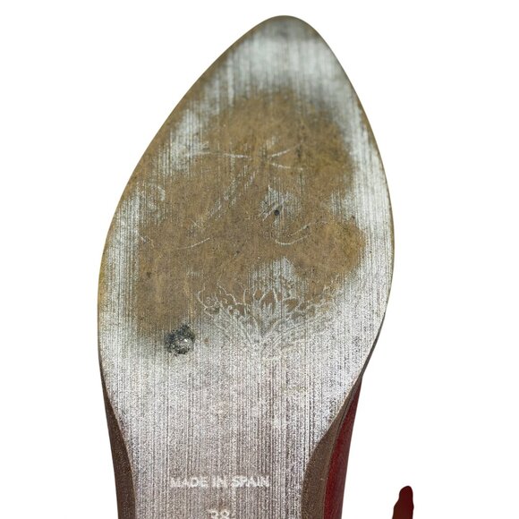 Free People Royale D’Orsay Brown Leather Flat Shoes EU 38 US 7.5 Made in Spain - Picture 7 of 10